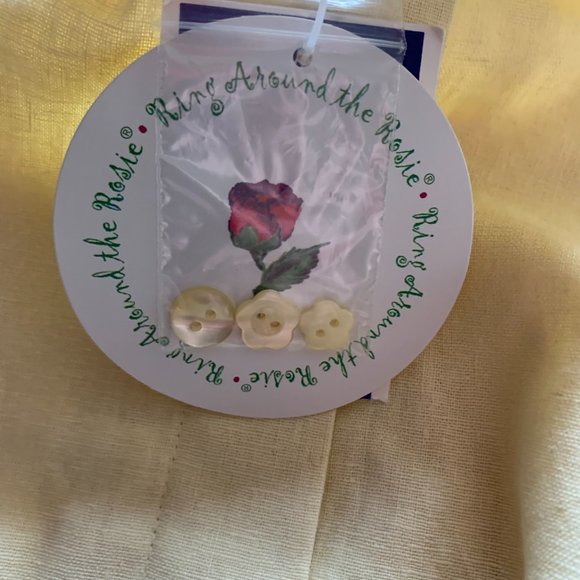 RING AROUND THE ROSIE GIRLS YELLOW HAND EMBROIDERED LINEN COAT DRESS SIZE 4T - Picture 8 of 9